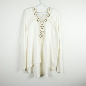 Free People Embellished Sequin Long Sleeve Tunic M